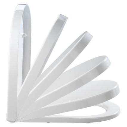 WENKO 18396100-WC PALMA Toilet Seat 46.5 x 35.7 cm White/Silver