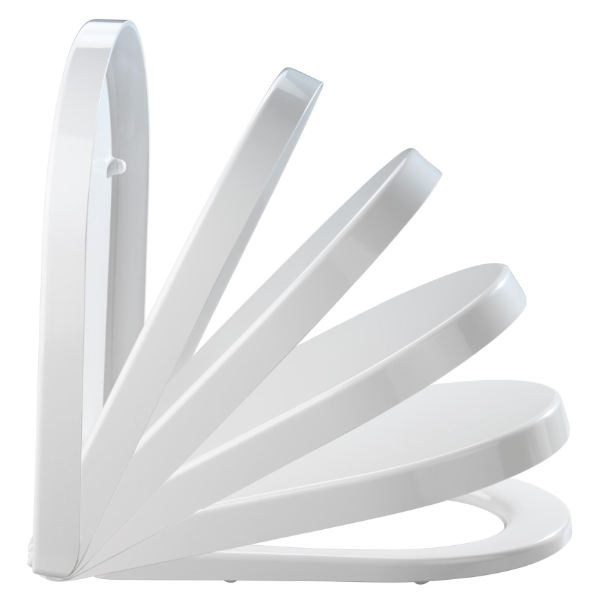 WENKO 18396100-WC PALMA Toilet Seat 46.5 x 35.7 cm White/Silver