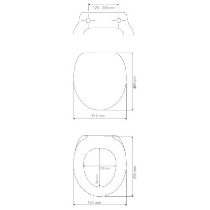 WENKO 18396100-WC PALMA Toilet Seat 46.5 x 35.7 cm White/Silver