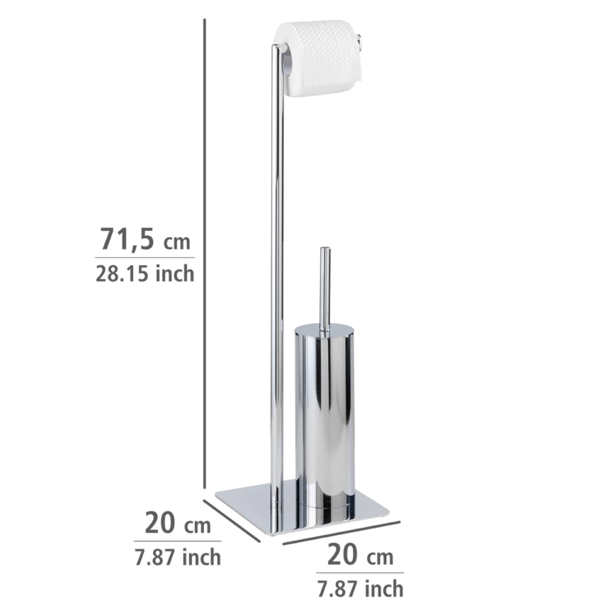 WENKO 18562100 - RECCO Toilet Brush 20 x 71.5 cm, Polished Chrome