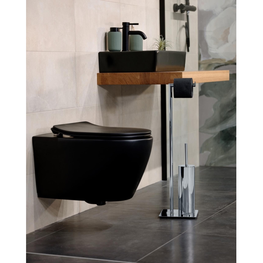 WENKO 18562100 - RECCO Toilet Brush 20 x 71.5 cm, Polished Chrome