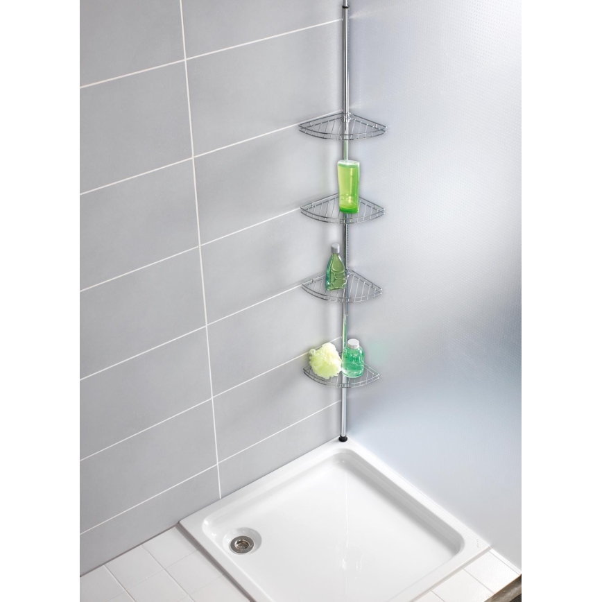 WENKO 18596100 - PREA Corner Unit 28 x 200 cm, stainless steel / polished chrome
