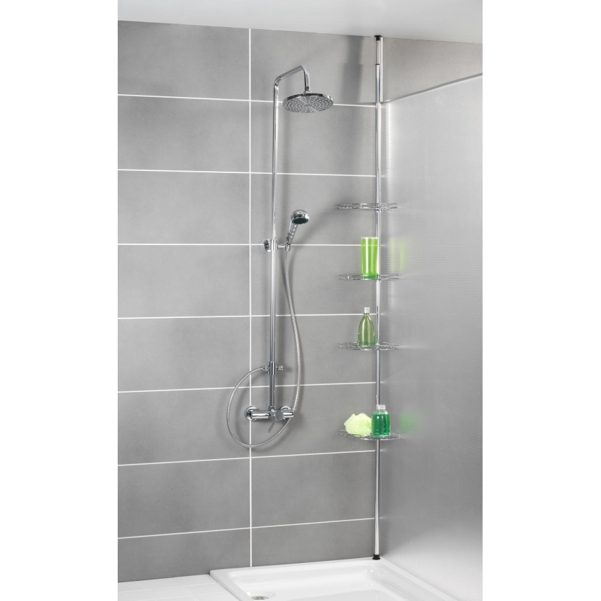 WENKO 18596100 - PREA Corner Unit 28 x 200 cm, stainless steel / polished chrome