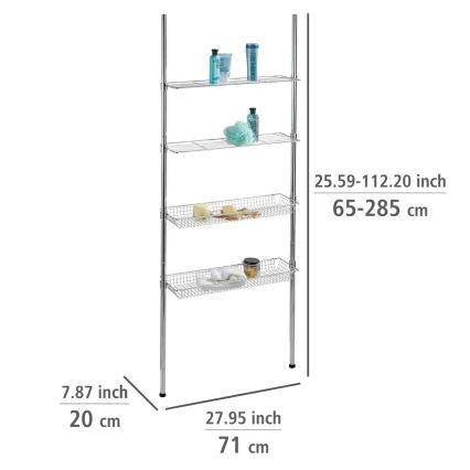 WENKO 18597100 - Shelving unit 71 x 285 cm, polished chrome