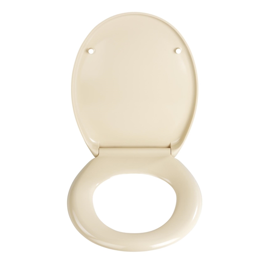 WENKO 18760100-WC OTTANA Toilet Seat, 37.5 x 44.5 cm, Beige/Silver