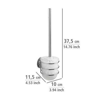 WENKO 18768100 - Toilet set TURBO-LOC ROUND STEEL 10 x 37.5 cm polished chrome/white