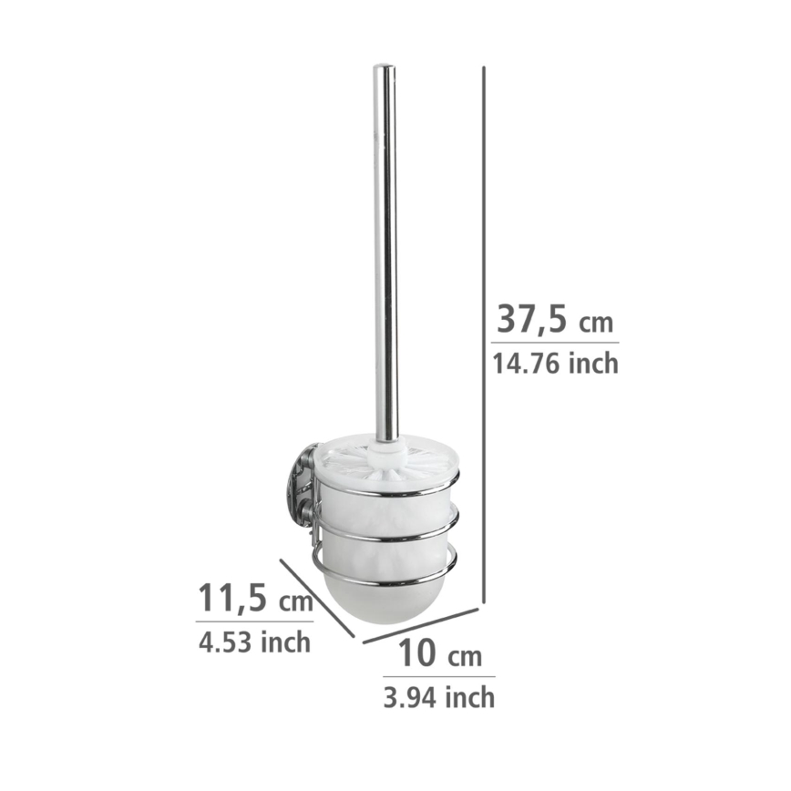 WENKO 18768100 - Toilet set TURBO-LOC ROUND STEEL 10 x 37.5 cm polished chrome/white