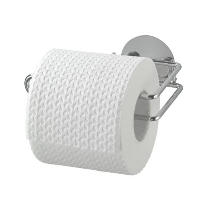 WENKO 18774100 - TURBO-LOC Round Steel Toilet Paper Holder, 14 x 9 cm, Chrome