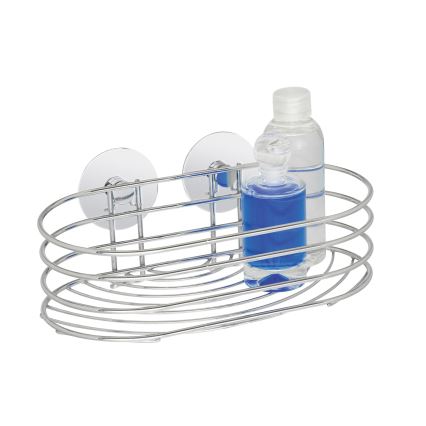 WENKO 18775100-Shelf TURBO-LOC ROUND STEEL 23,5x13,5 cm gloss. chrome