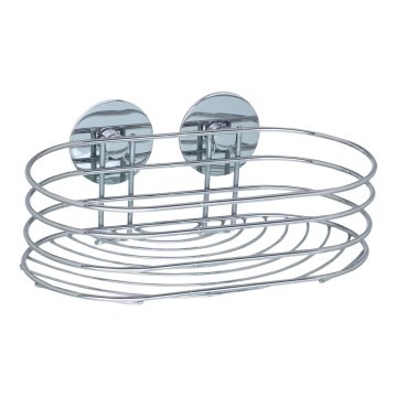 WENKO 18775100 - TURBO-LOC Round Steel Shelf 23.5 x 13.5 cm, polished chrome