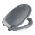 WENKO 18902100-WC OTTANA Toilet Seat, 44.5 x 37.5 cm, Granite/Gray/Silver