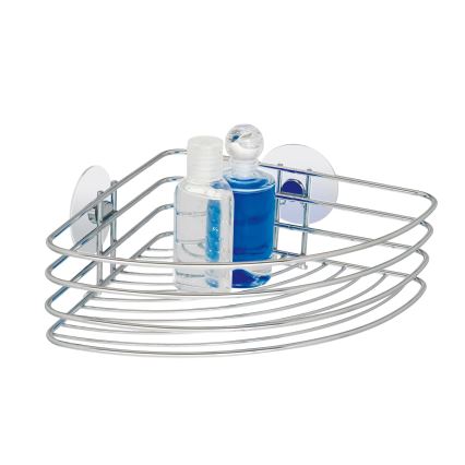 WENKO 18913100-Shelf TURBO-LOC ROUND STEEL 26,5x20 cm glossy chrome