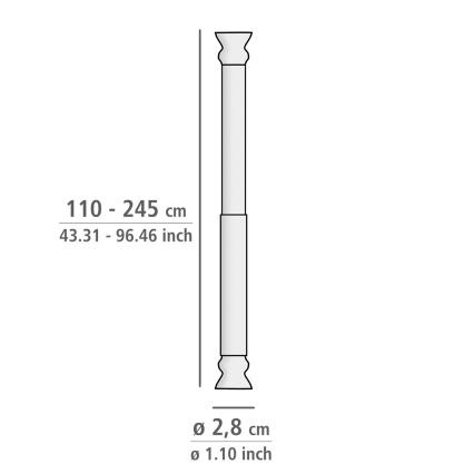 WENKO 19206100 - FLEX Shower Pole 110 cm White