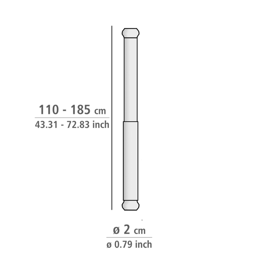 WENKO 19209100 - Shower rod, 18.5 x 2 cm, white