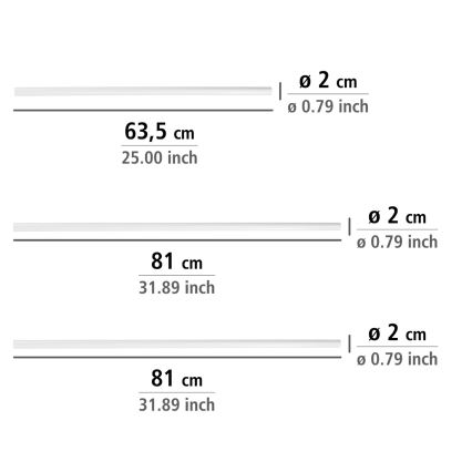 WENKO 19214100 - UNIVERSAL Rod 2 x 2 cm, White