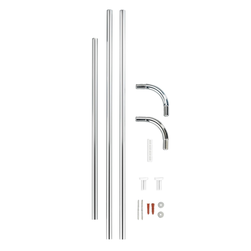 WENKO 19215100 - UNIVERSAL Rod Holder 2x2 cm, Chrome/White