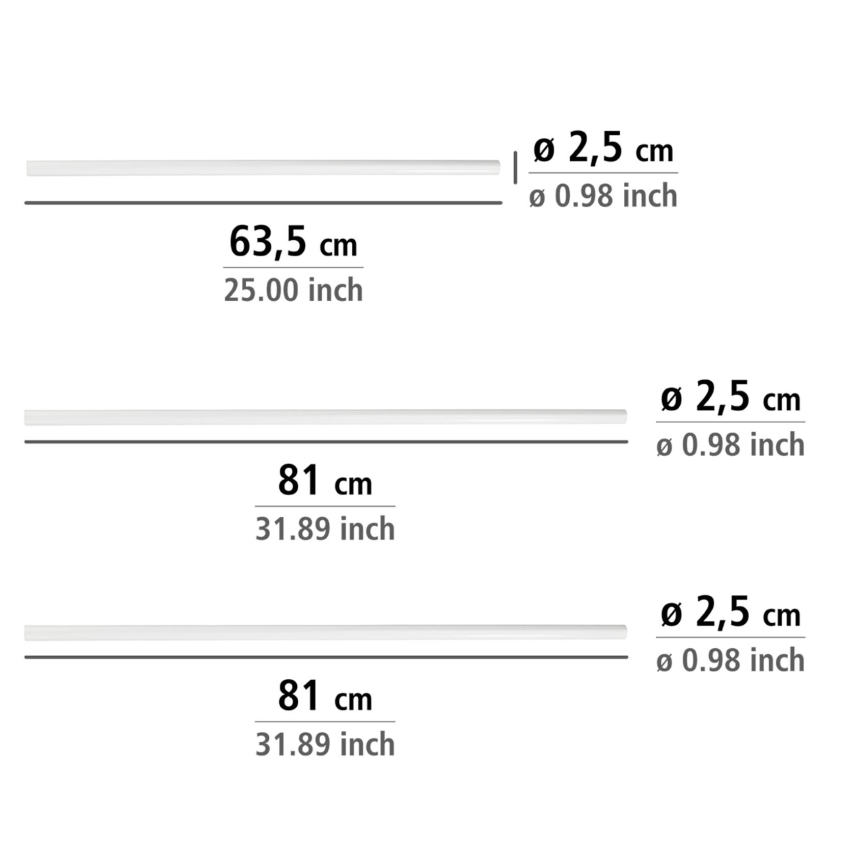 WENKO 19216100 - UNIVERSAL Rod Holder 2,5x2,5 cm White