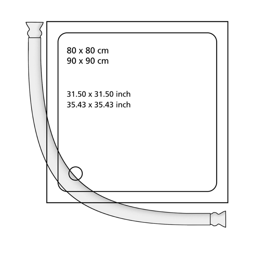 WENKO 19219100 - Shower Rod 80–90 cm, White