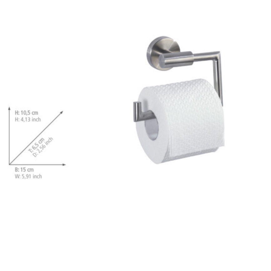 WENKO 19612100 - BOSIO MATT Toilet Paper Holder 15x10,5 cm Stainless Steel/Silver
