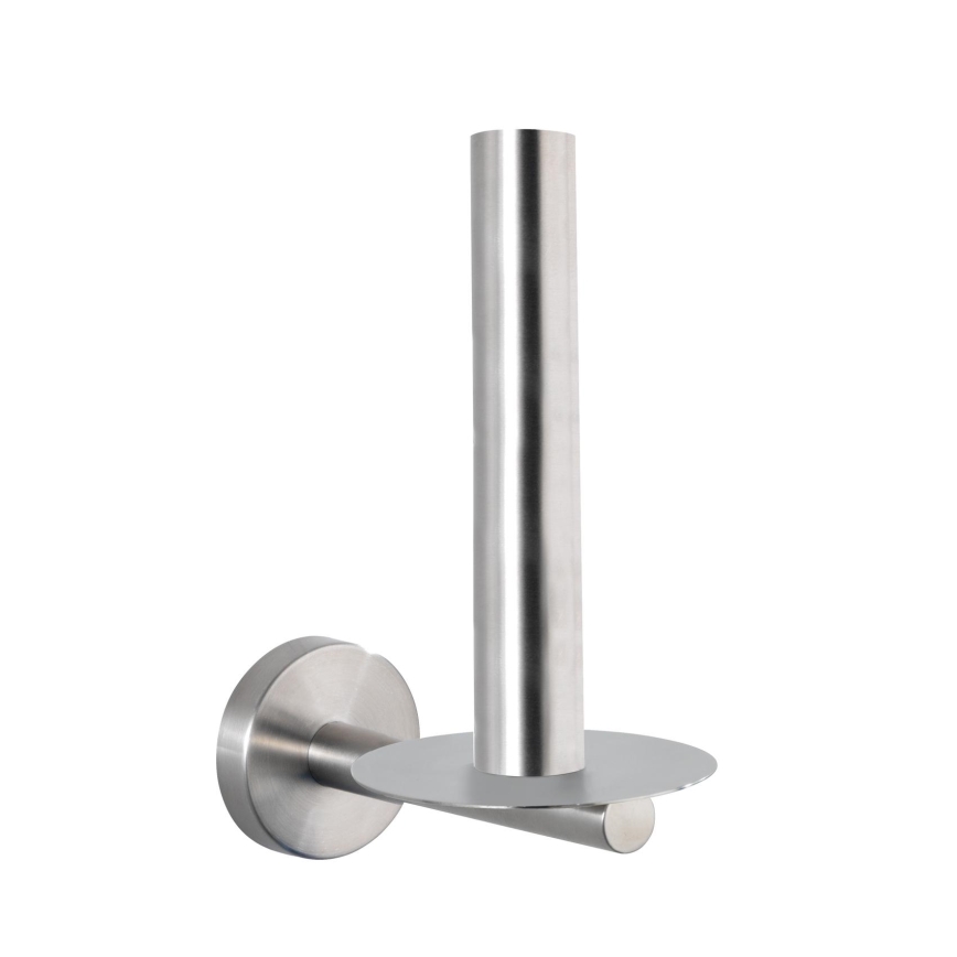 WENKO 19613100 - BOSIO MATT Toilet Paper Holder 8 x 18 cm, stainless steel/silver
