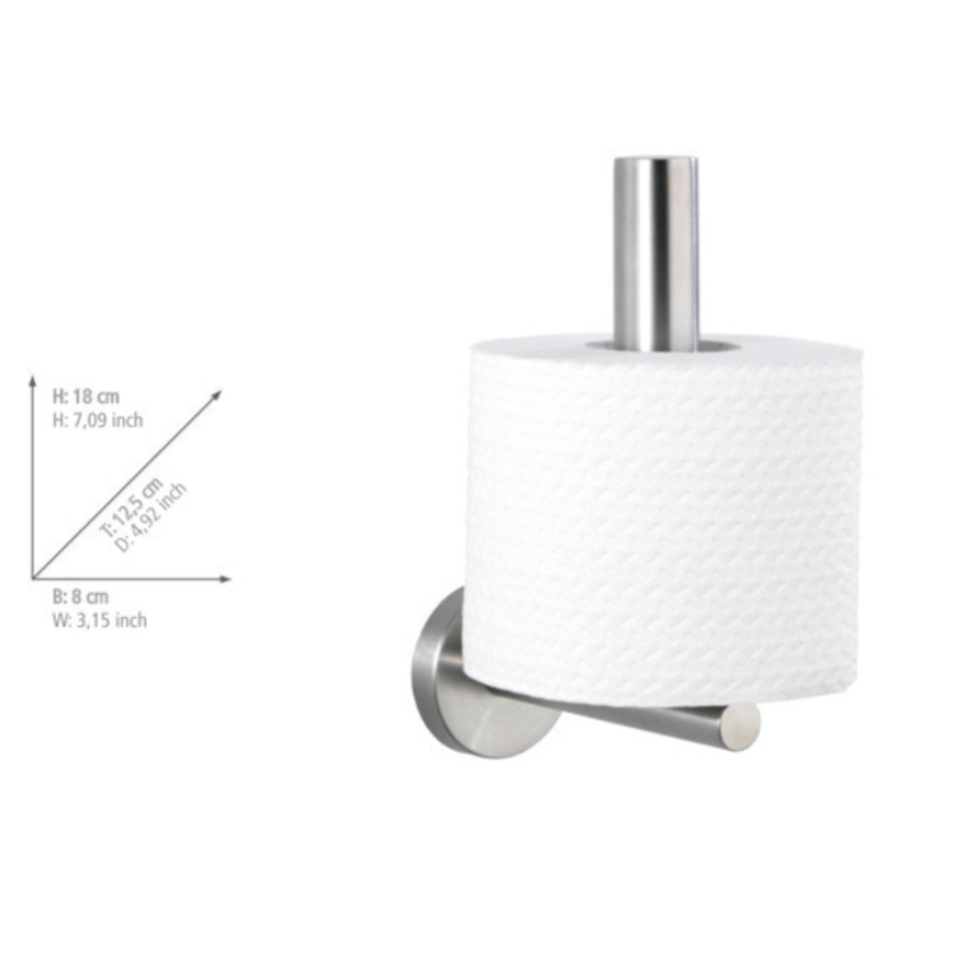 WENKO 19613100 - BOSIO MATT Toilet Paper Holder 8 x 18 cm, stainless steel/silver