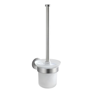WENKO 19614100 - BOSIO MATT Toilet Brush 10x14 cm, Stainless Steel / Silver / Satin Finish