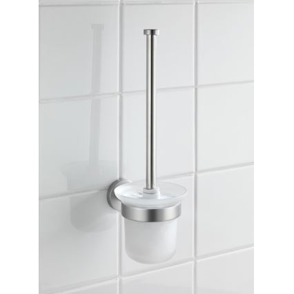 WENKO 19614100 - BOSIO MATT Toilet Brush 10x14 cm, Stainless Steel / Silver / Satin Finish