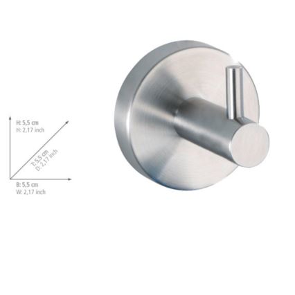 WENKO 19621100 - BOSIO MATT Hook 5.5 x 5.5 cm stainless steel/silver