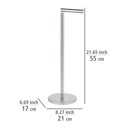 WENKO 19637100 - Stainless Steel Toilet Paper Holder 21x55 cm, Silver