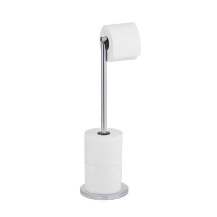 WENKO 19637100 - Stainless Steel Toilet Paper Holder 21x55 cm, Silver