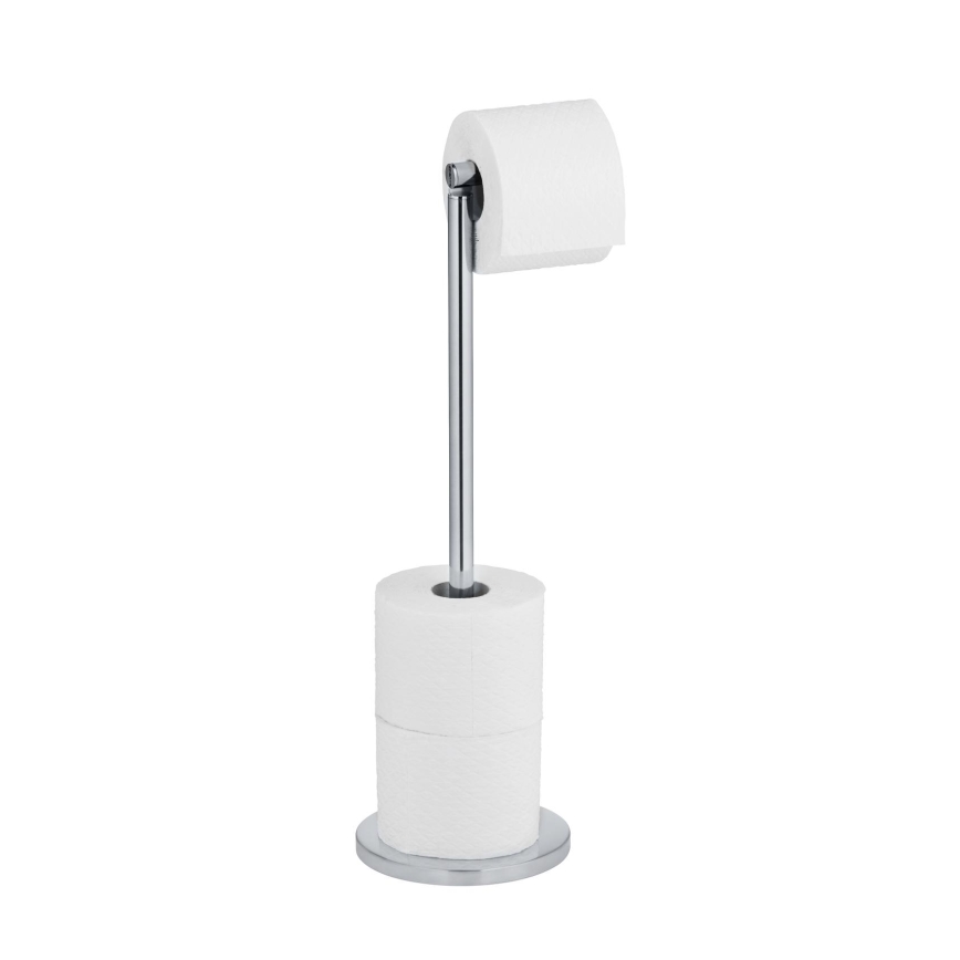 WENKO 19637100 - Stainless Steel Toilet Paper Holder 21x55 cm, Silver