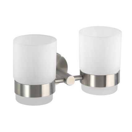 WENKO 19638100 - BOSIO MATT Toothbrush Holder 17.5 x 9.5 cm, stainless steel/silver