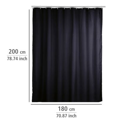 WENKO 20043100 - Shower Curtain 180x200 cm Black