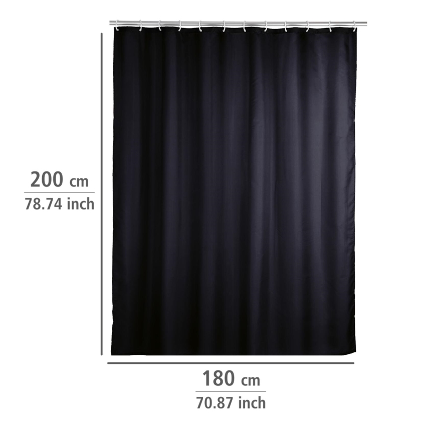 WENKO 20043100 - Shower Curtain 180x200 cm Black
