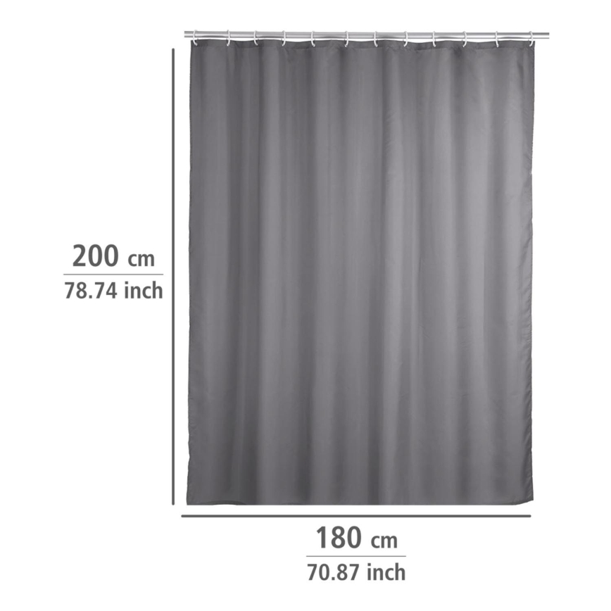 WENKO 20044100 - Shower Curtain 180x200 cm grey