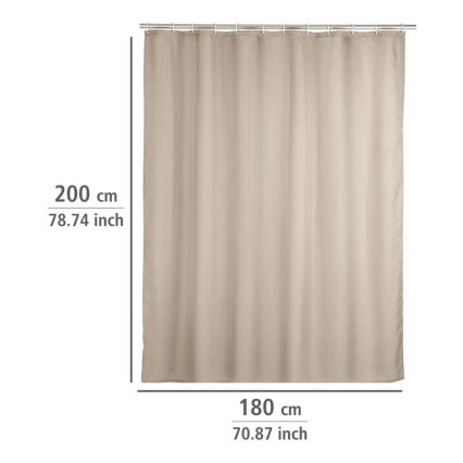 WENKO 20045100 - Shower Curtain 180 x 200 cm, Beige