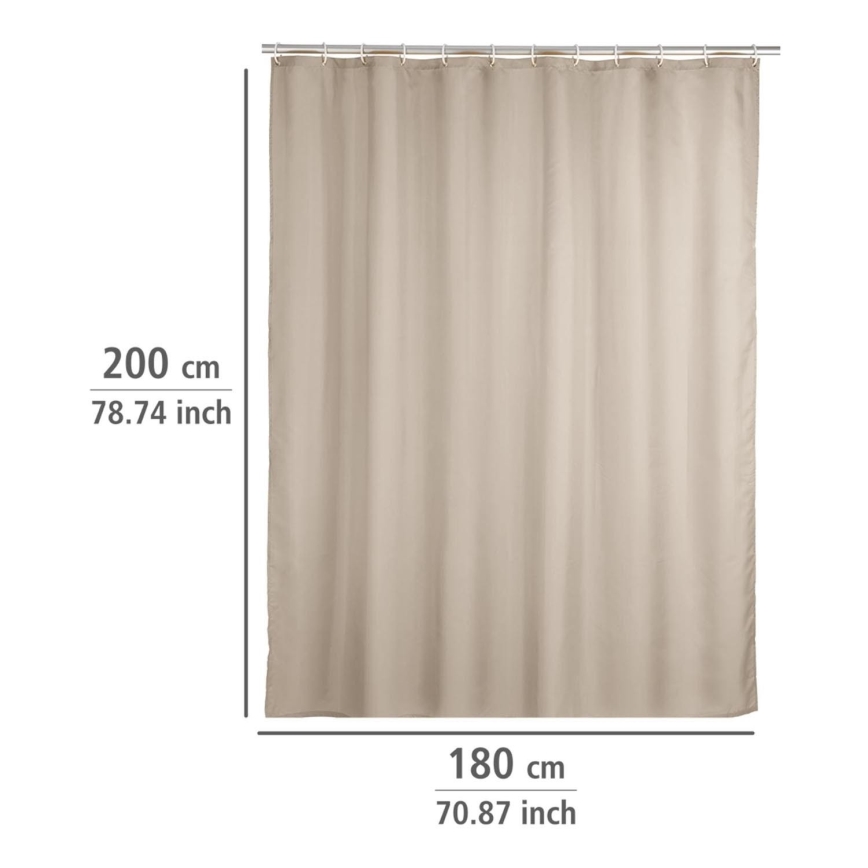 WENKO 20045100 - Shower Curtain 180 x 200 cm, Beige