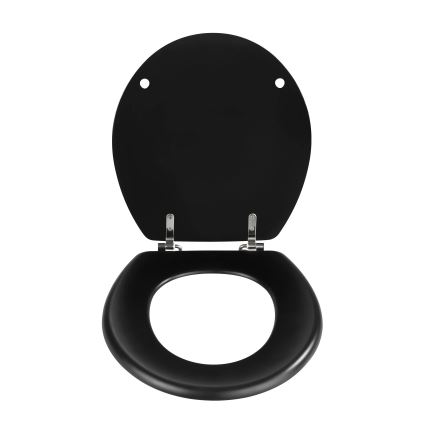 WENKO 20077100-WC PRIMA Toilet Seat 37 x 41 cm, Black/Silver