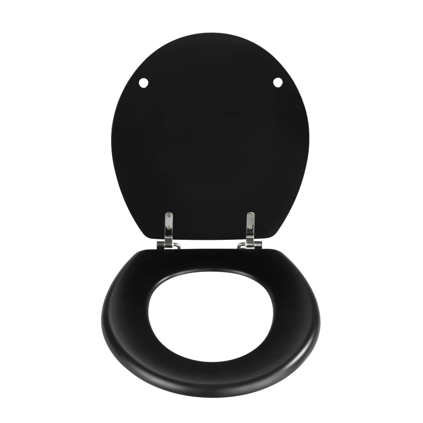 WENKO 20077100-WC PRIMA Toilet Seat 37 x 41 cm, Black/Silver
