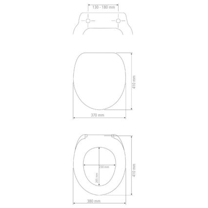 WENKO 20077100-WC PRIMA Toilet Seat 37 x 41 cm, Black/Silver