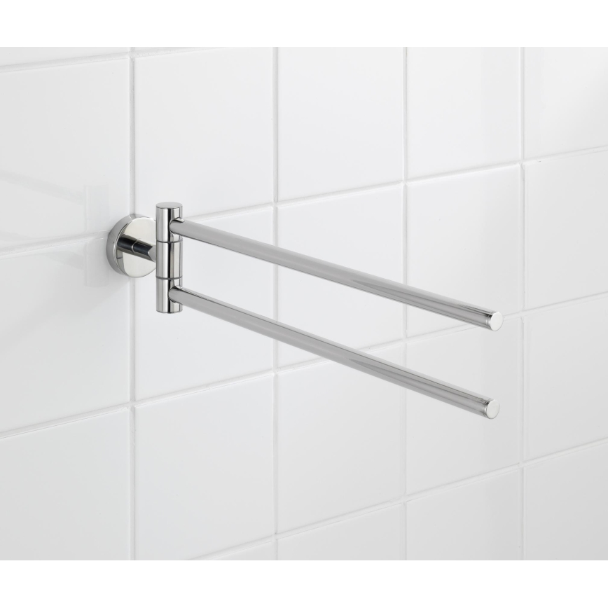 WENKO 20213100 - BOSIO SHINE Towel Holder 43x9 cm Stainless Steel/Silver