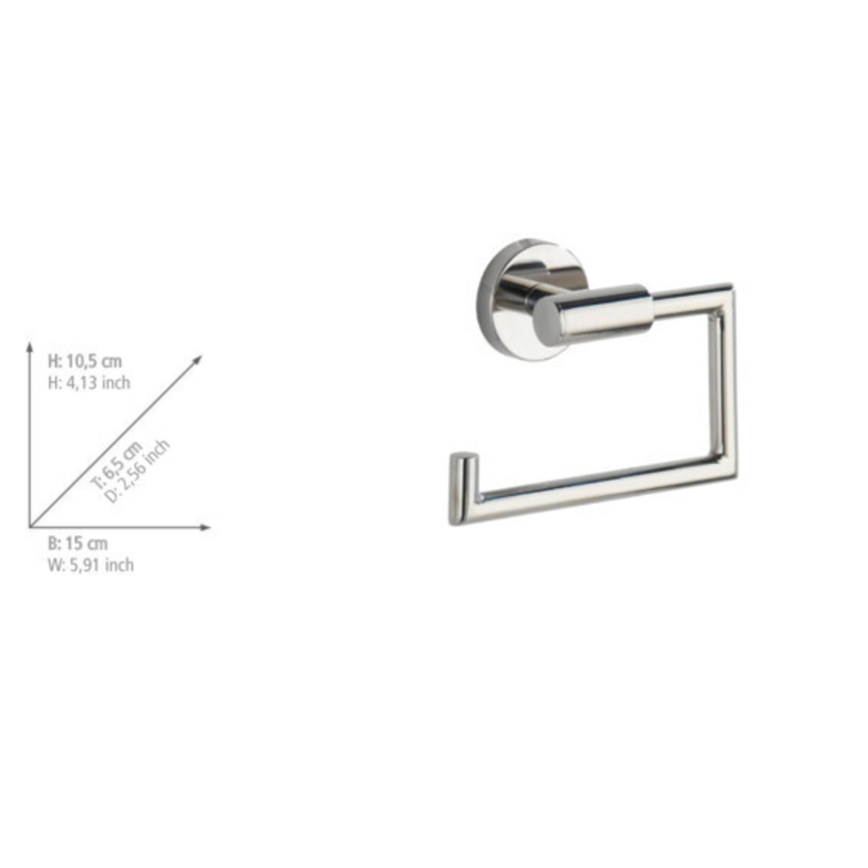 WENKO 20216100 - BOSIO SHINE Toilet Paper Holder 15 x 10.5 cm stainless steel/silver