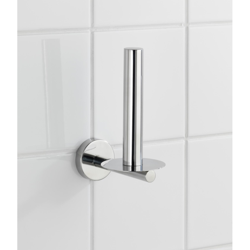 WENKO 20218100 - BOSIO SHINE Toilet Paper Holder 8 x 12.5 cm stainless steel/silver