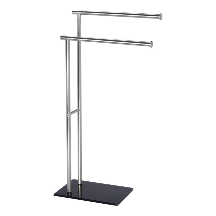 WENKO 20390100 - LIMA Towel Stand 41x79 cm Stainless Steel/Satin/Black
