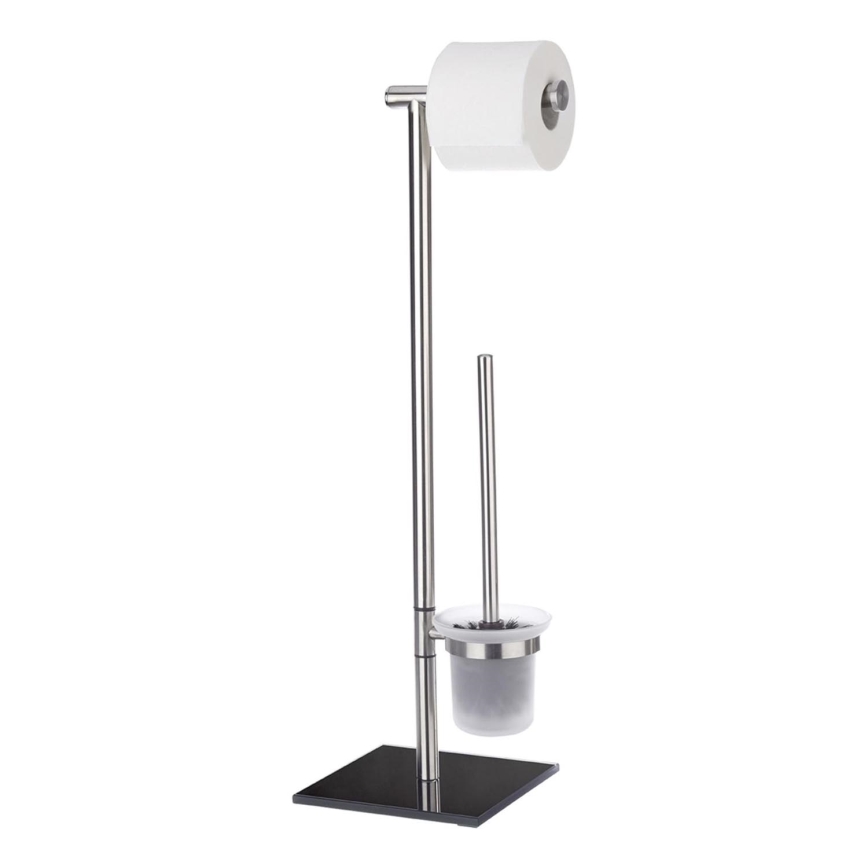 WENKO 20391100 - Toilet brush LIMA 23,5x69 cm stainless steel/satin/black