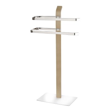 WENKO 20396100 - Towel Stand SAMONA 40,5x79,5 cm polished chrome/brown