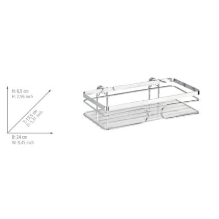 WENKO 20409100-Shelf PREMIUM STAINLESS STEEL 24x13,5 cm stainless/silver