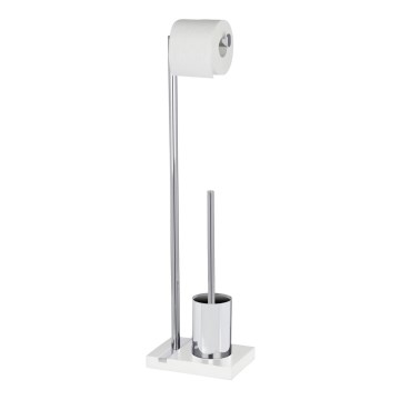 WENKO 20486100 - NOBLE Toilet Brush, 20 x 74 cm, Chrome/White