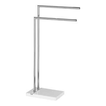 WENKO 20487100 - NOBLE Towel Stand 45.5 x 82 cm, Polished Chrome/White