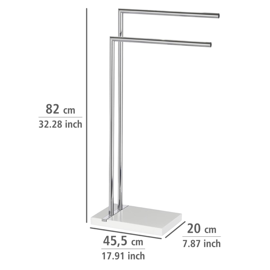 WENKO 20487100 - NOBLE Towel Stand 45.5 x 82 cm, Polished Chrome/White